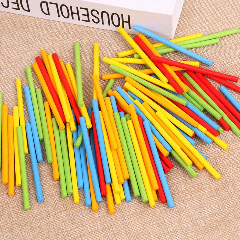 100Pcs/set Colorful Bamboo Counting Sticks Mathematics Montessori Teaching Counting Rod Kids Preschool Math Learning Toy