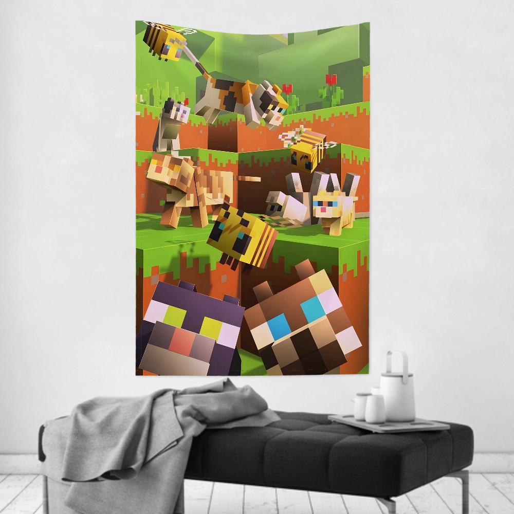 Anime Game HD MMinecraftS Tapestry Room Decor Wall Cloth Party Hanging Background Room Decor Baby Room