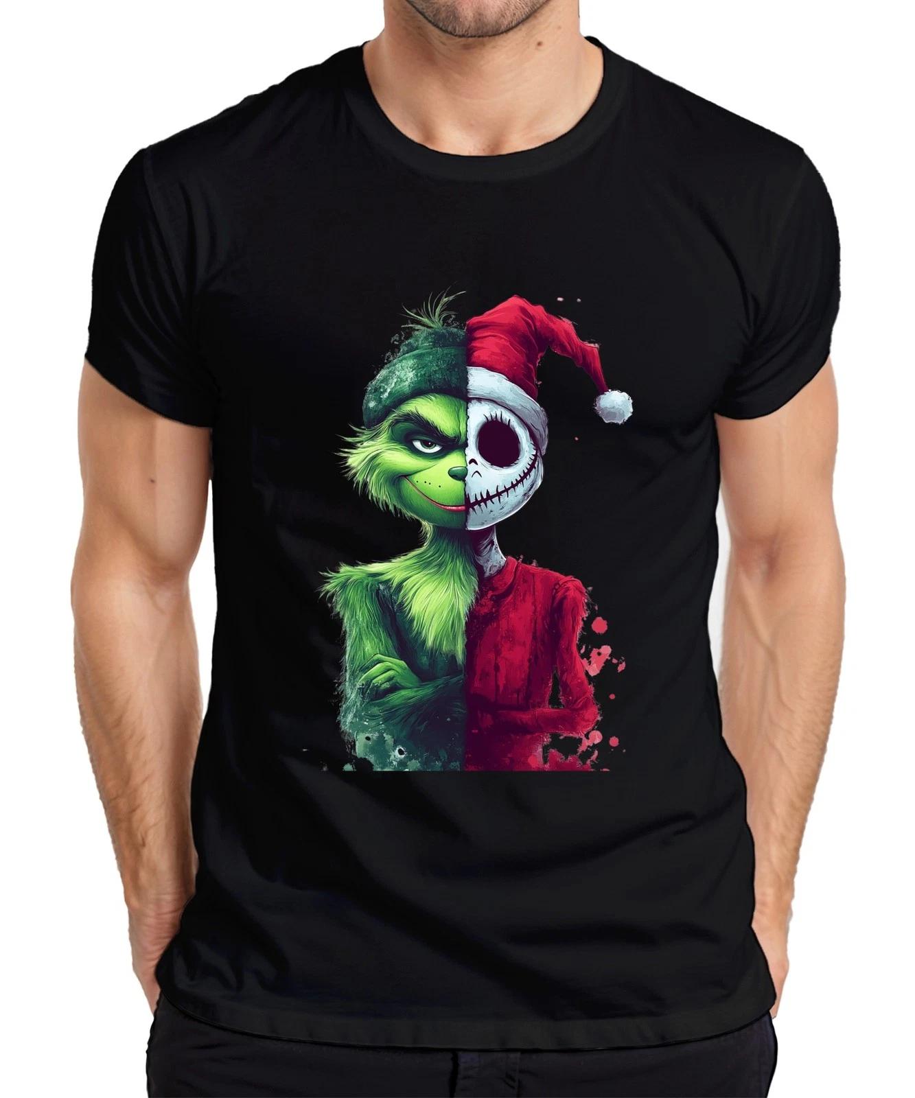 Grinch Jack Skellington Weihnachten Crossover gruselig Vintage Herren T-Shirt XS