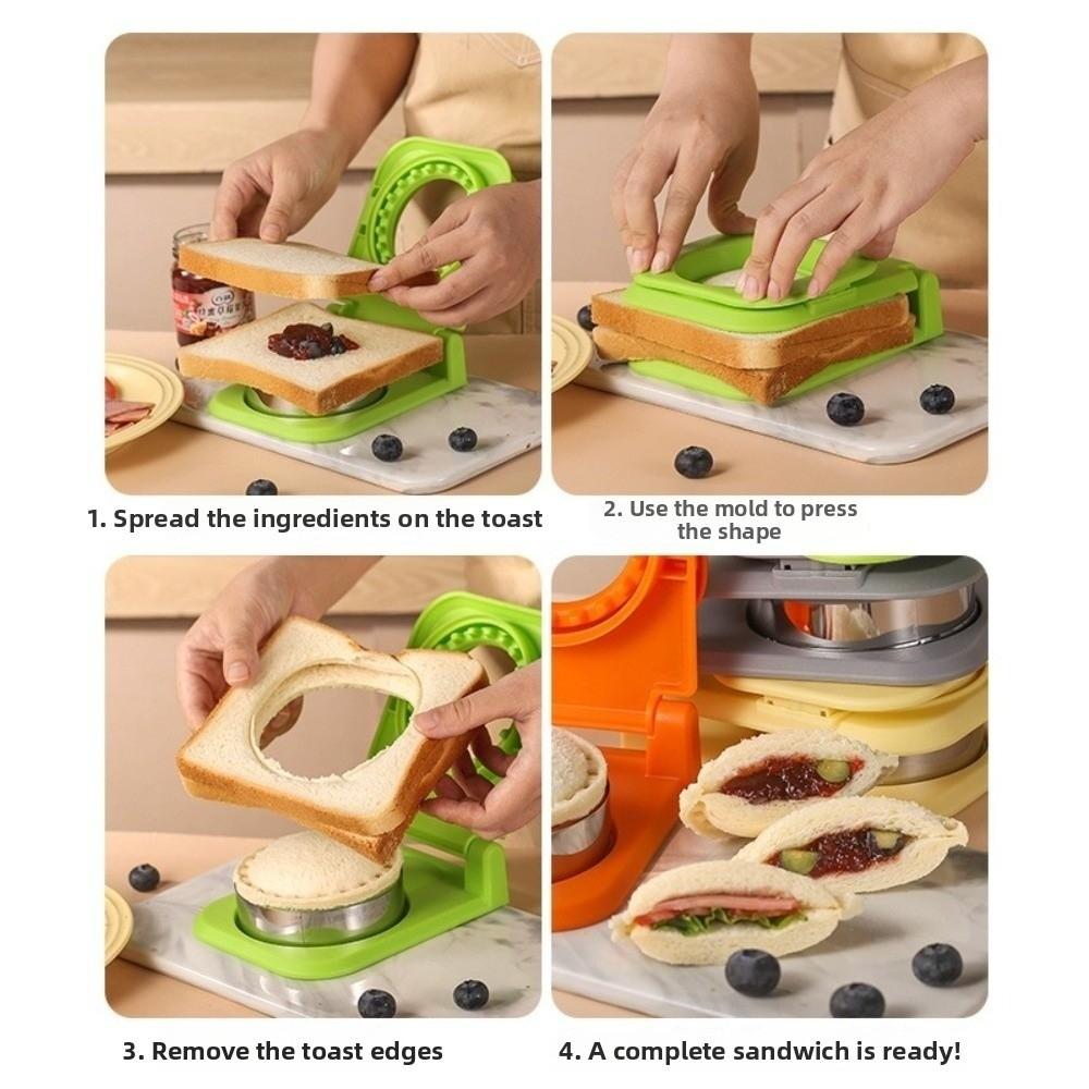 Stainless Steel DIY Sandwich Cutters Mould Sealer Flip Cookie Cutter Kitchen Baking