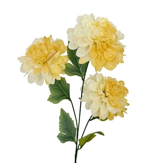 Durable Silk Fabric Flowers Artificial 3 Head Dahlia Flowers, Realistic Floral Arrangement, Props for Photography Adjustable Fake Home Decor