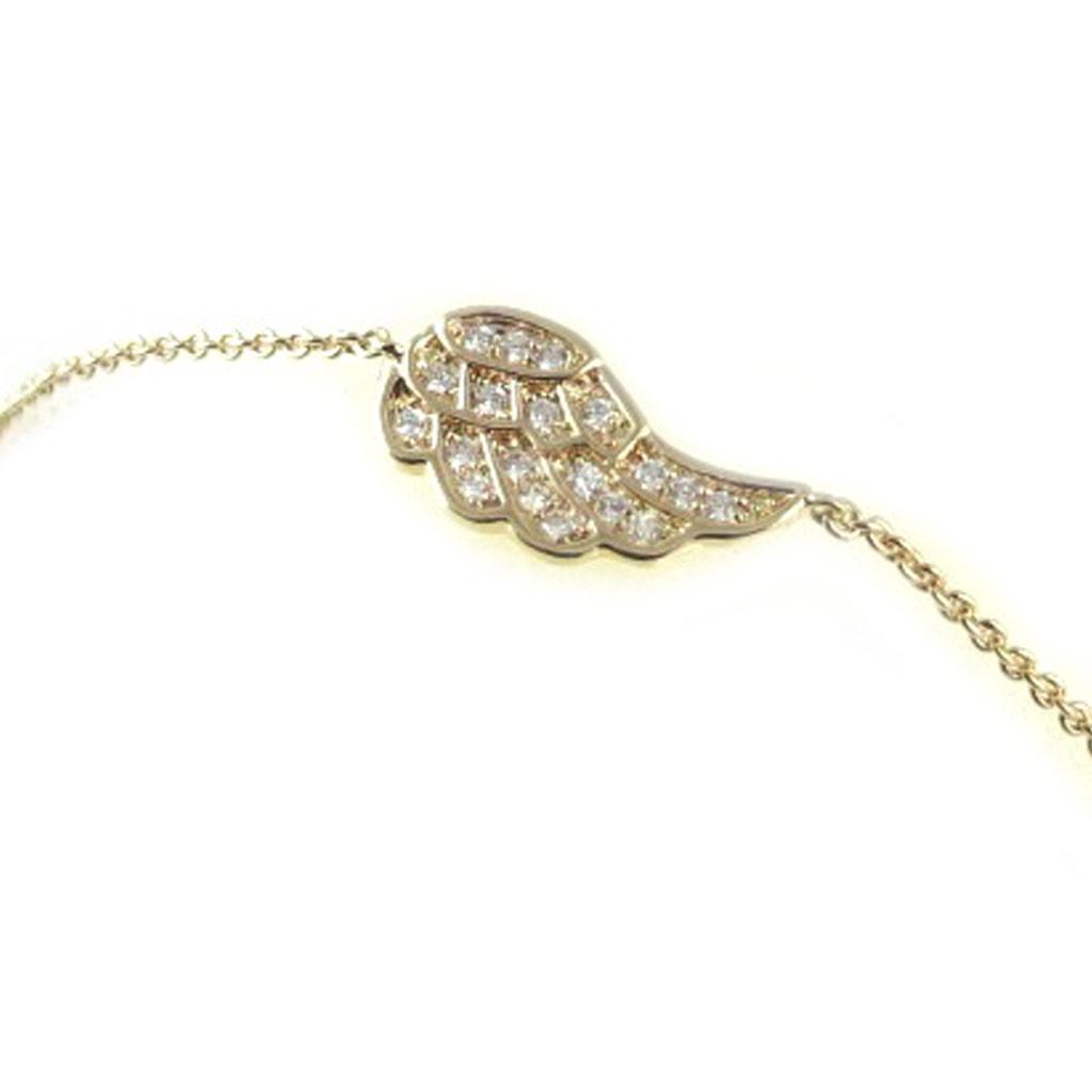 Les Trésors De Lily [L2008] - Gold Plated Bracelet 'Angel Wings' White