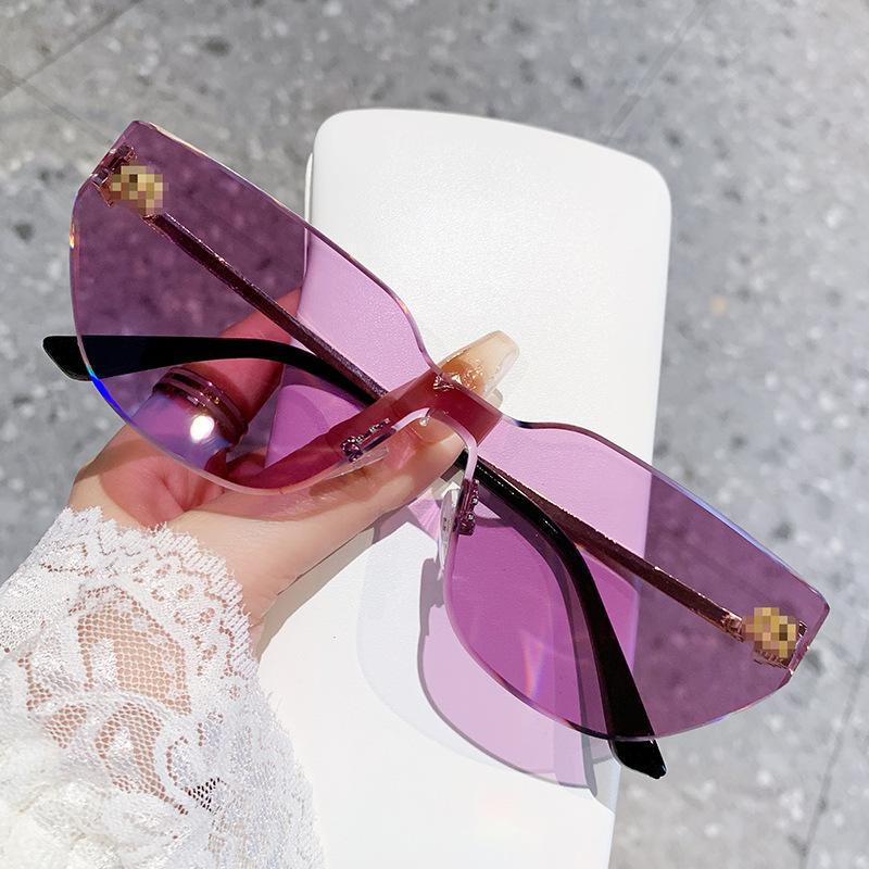 Frameless Letter M Mijia Sunglasses Cat Eye Trend Sunglasses Men'S And Women'S Sunglasses