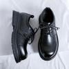 Moda Sapatos Casuais de Couro Masculinos Estilosos Sapatos Oxford de Sola Grossa para Exterior Cadarço Sola de Tendão Sapatos Sociais Calçado de Vestido Formal