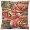 Polyester Cushion Cover Vintage Flower Pillowcase For Sofa Home Living Room Bedroom Home Decor Pillow Case,(1)
