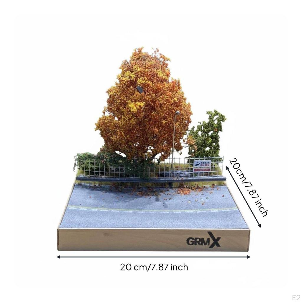 1:64 Scale Autumn Road Diorama Handmade Miniature Street Scene Realistic Details Model Car