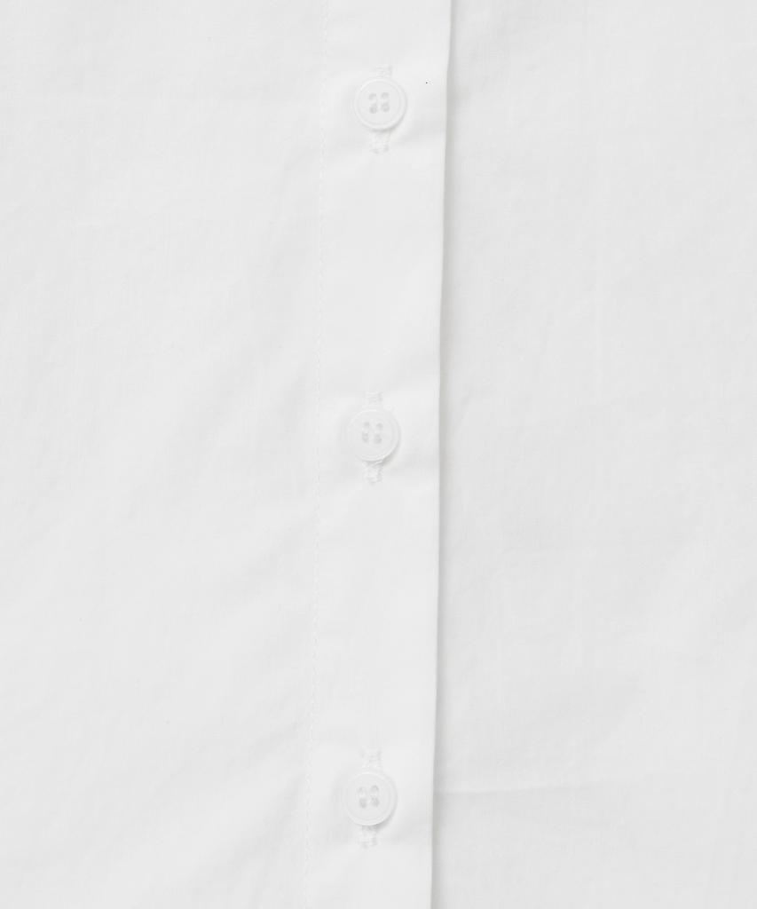 Lougeu Slim Crop Half Shirt_White