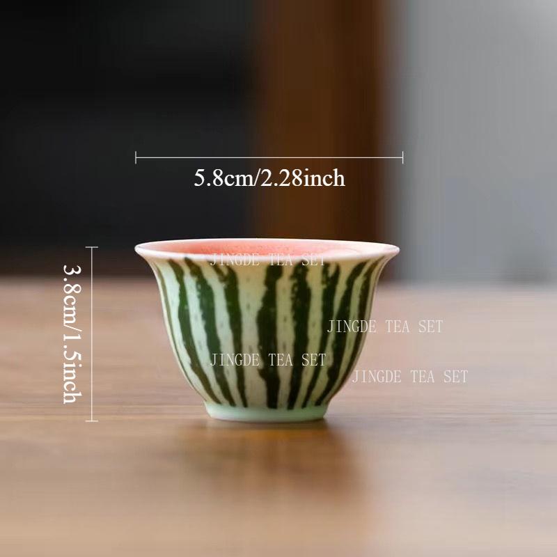 

Watermelon Covered Bowl Creative Ceramic Teapot Portable Travel Kit Kung Fu Bowl Cover Teacup Drinking Utensils Accessories 200ml