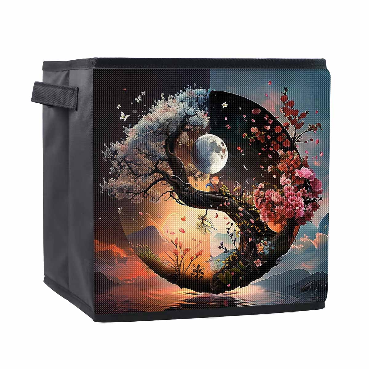 

The Sun and Moon Divine Tree 5D Diamond Painting Storage Basket Full Round Drill Mosaic Diamond Embroidery Cross Stitch Kits Home Decor Home Decor 25cmx25cm