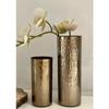 Metal Flower Vase for Home and Living Room Vintage Antique Decor (8.5 X 17)(Dark Gold)