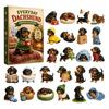 Family Fun Christmas Activity Cat Dachshund Advent Calendar, 24-Day Countdown Acrylic Ornament for Tree Hanging Supplies Decoration Cute Cat/Dachshund