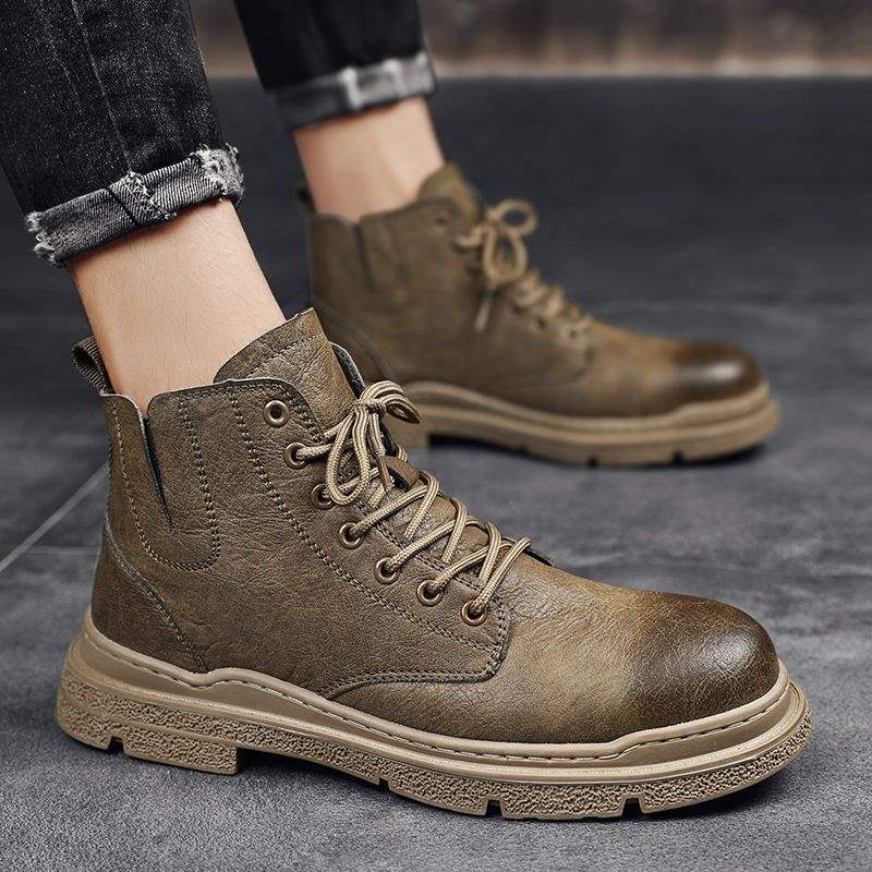 Martin Boots Men's High-top British Leather Shoes Men's Non-slip Soft-soled Short Boots Men's 2025 Autumn New Shoes Men's
