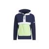 Adidas Color Block Letter Print Hooded Pullover Jacket Men Jackets Blue HY0976