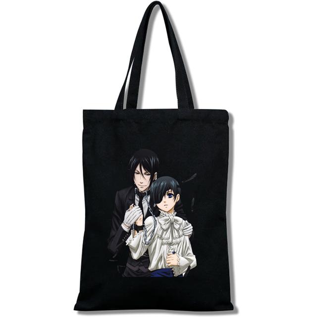 Black Butler Sebastian Ciel Phantomhive - Borse a mano da donna, Borse a spalla, Borsa casual per lo shopping, Elegante borsa in tela