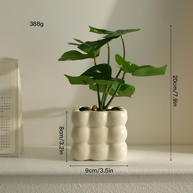 Nordic Bionic Bonsai: Indoor Green Plant Faux Ornament for Office or Living Room Decor
