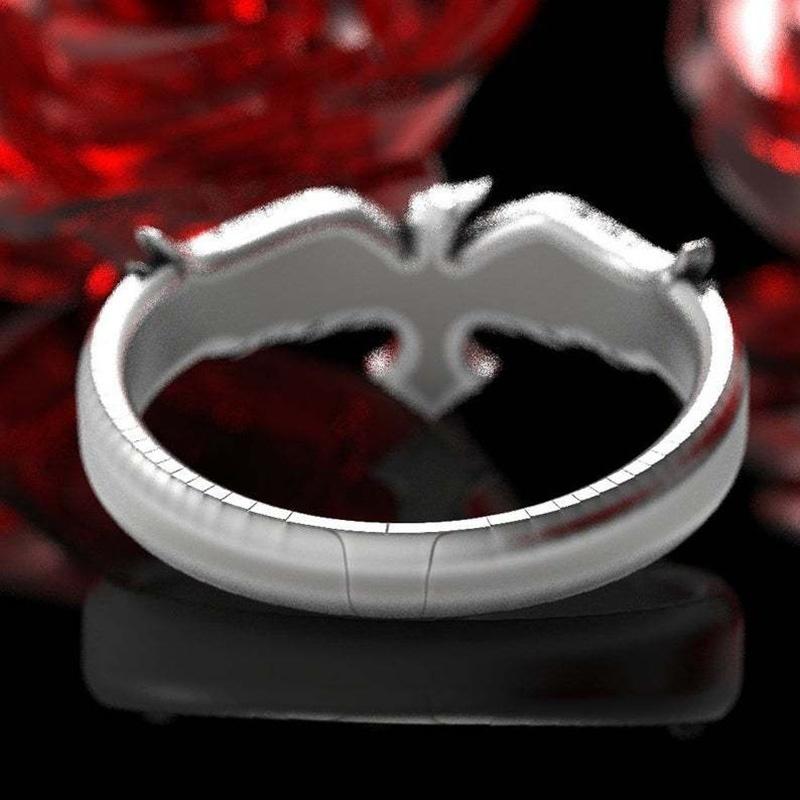 Vintage Fashion Ring Raven Wedding Band Mens Wedding Band Ring Size 7-14