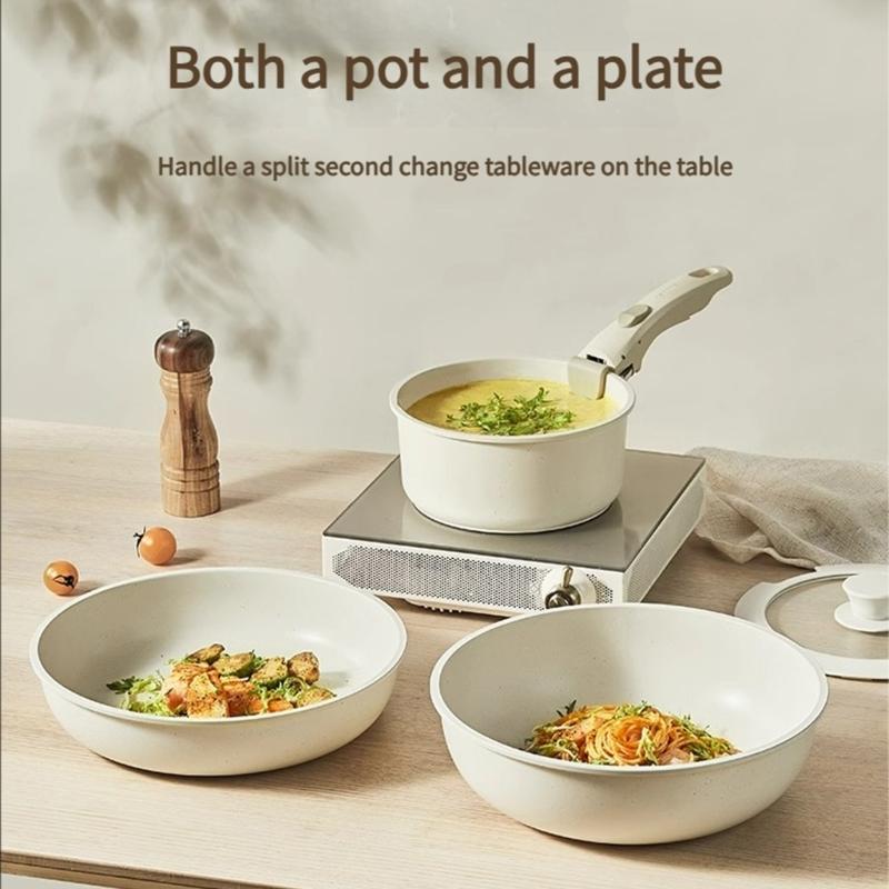 Detachable Handle Nonstick Cookware Set Aluminum Frying Pan Skillets Cookware For Sauteing Steak And Stir Fry