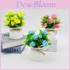 Plastic Foam Rose Miniature Indoor Plant With Butterfly Bow For Home Decor And Photography Props