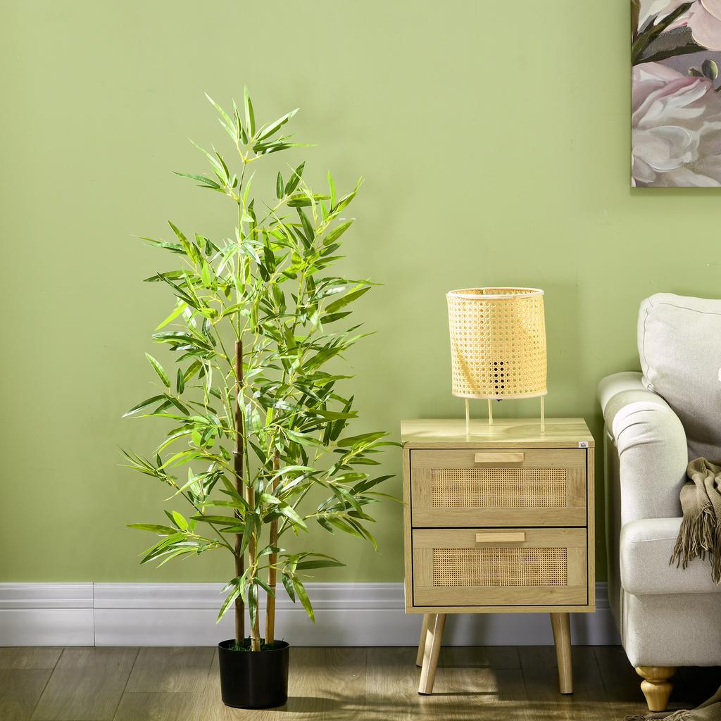 Artificial Plant Bamboo Artificial Tree Height 120 Cm With Pot For Home Indoor Decor