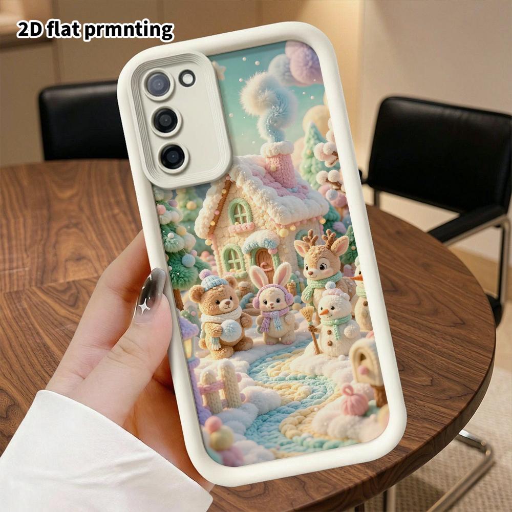 Phone Case: 2D Flat, Suitable for Samsung Galaxy A34 A35 M05 M06 S20 S22 S21 FE Plus 5G, Winter Plush Town, Perfect Christmas and Halloween Holiday Gi