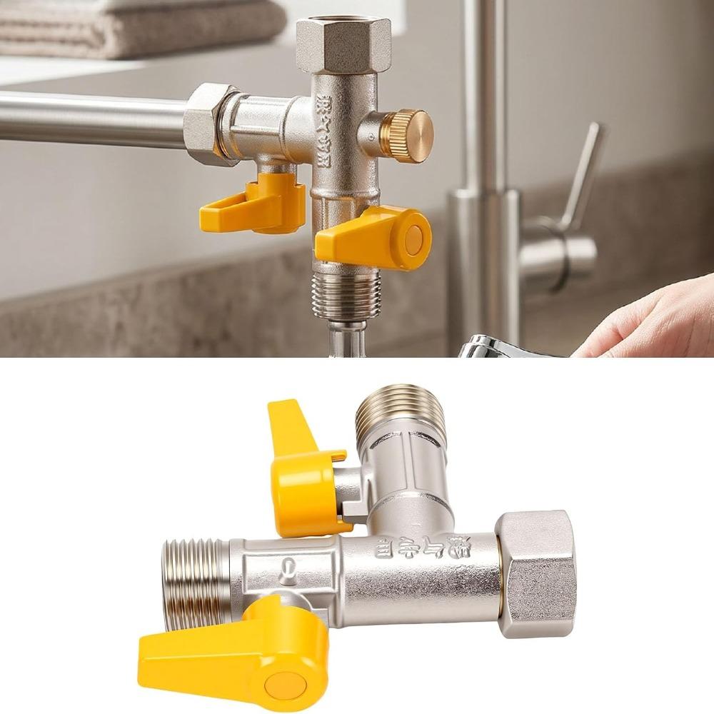 G1/2 Thread Gas Valve T Type Gas Equipment Accessories Durable 3 Way Valve For Plumbing System