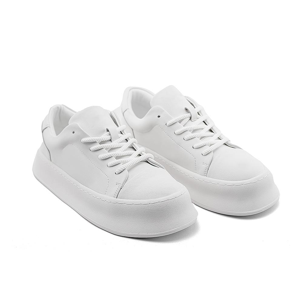 Little White Shoes Men's 2025 New Muffin Shoes High-end Men's Shoes Versatile Thick Baseplate Shoes Ins Trendy Sports and Leisure Shoes