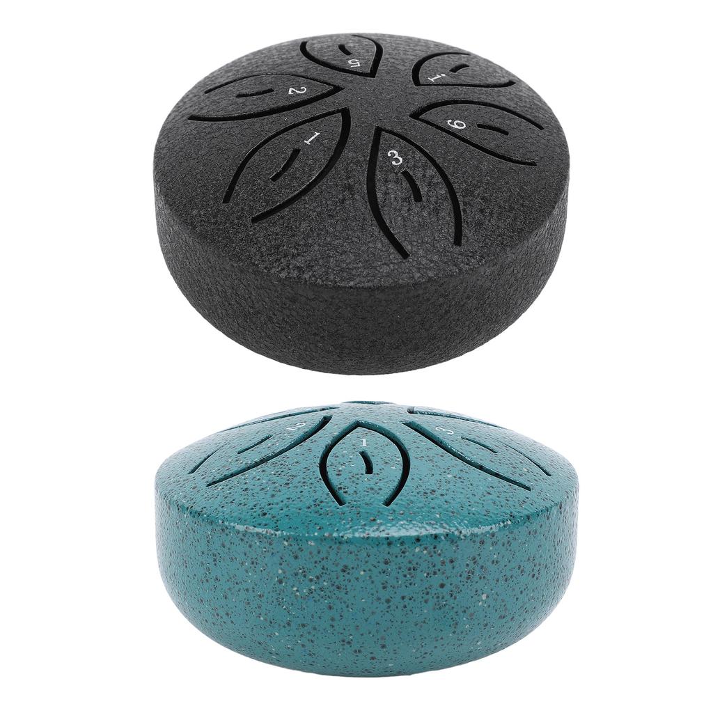 Miniature Steel Tongue Drum 3 Inch 6 Notes Rain Drum Percussion Instrument for Outside Garden