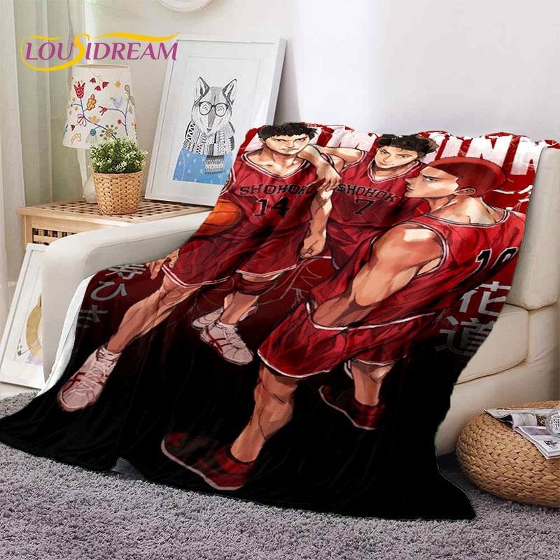 Cartoon Slam Dunk Basketball Anime Soft Blankets,Keep Warm Throw Blanket Comfortable Blanket for Picnic Beds Sofa Home Bedroom