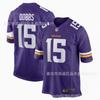 Maglia da Football NFL Minnesota Vikings da Uomo Joshua Dobbs 15 Cotone Abbigliamento per tifosi sportivi Abbigliamento casual per il Giorno della Partita