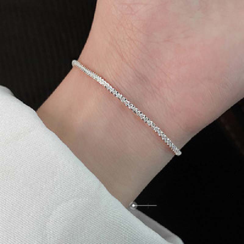 Silver Color Irregular Geometric Small Square Beaded Bracelet for Women Girl Simple Korean Jewelry Birthday Gift Dropshipping