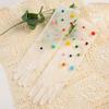 Photo Props Pompom Mesh Tulle with Clip Gloves New White Veil