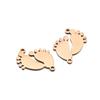 5pcs Stainless Steel Gold Cute Baby Feet Charms Bracelet Connectors Necklace Pendant for DIY Jewelry Earrings Making Findings