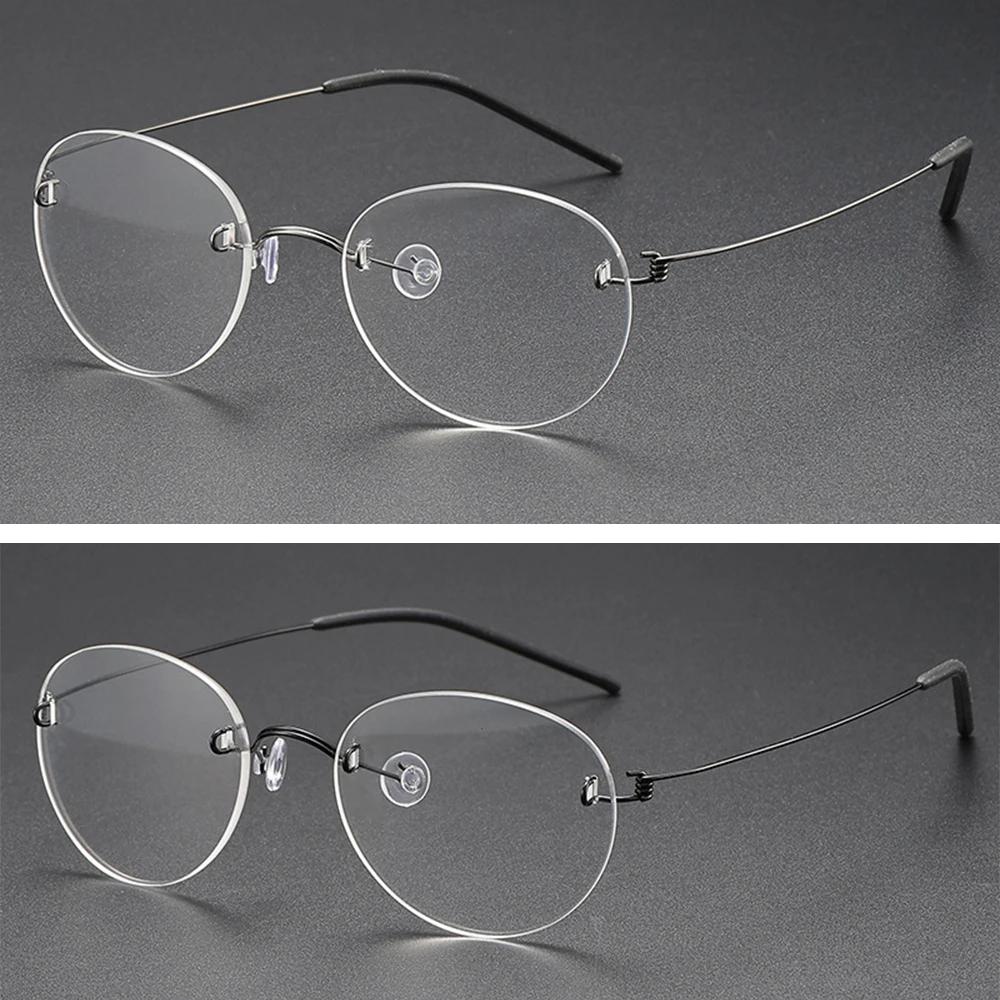 Runde Brillen für Damen Vintage Blaulichtfilterbrille Herren Ultraleicht Schraubenlos Computerbrille Luxus Koreanischer Stil