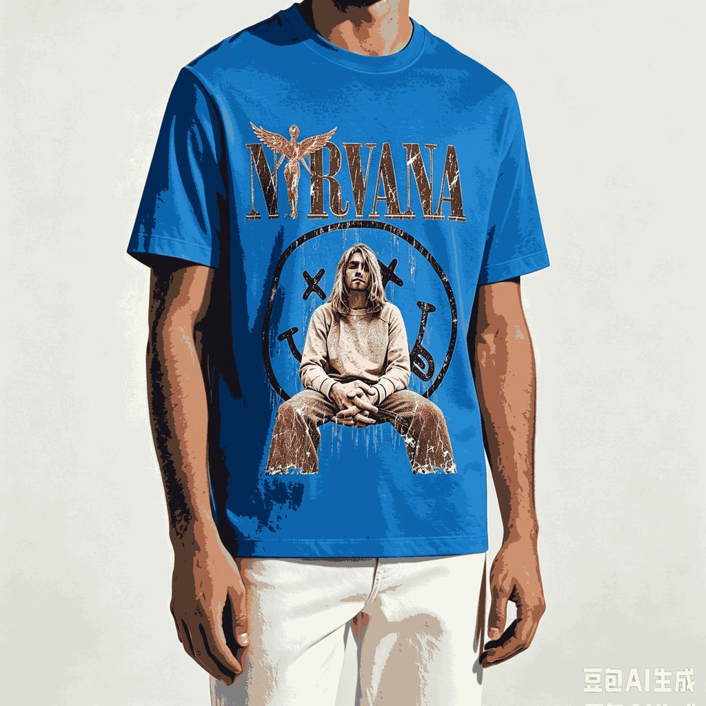 Nirvana Per Fan Regalo Maglietta Unisex Unisex Harajuku Oversize Unisex Manica Corta Streetwear Alta Qualità Coppie Comoda Morbida