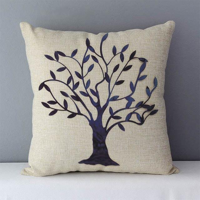 Colorful Plants Life Trees Printed Cushion For Couch Seat Back Cushions Home Decorative Pillows 45X45Cm