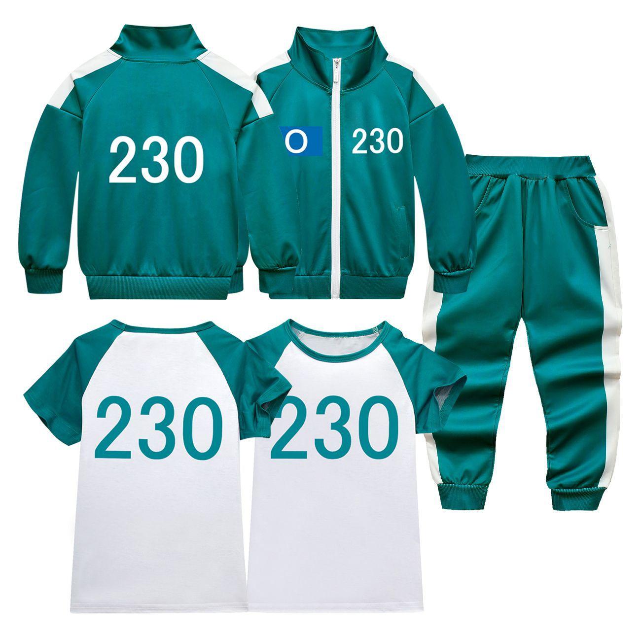 Bambini Ragazzi Ragazze Film Gioco Stampa Maniche Lunghe Cerniera Giacca Cappotto T-Shirt Pantaloni Pantaloni Set Vestito Halloween Cosplay Costume 140