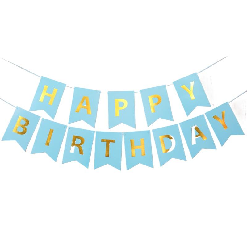 Yanyu Tail Flag Paper Stamped Birthday Letter Banner Children's Year's Eve Banquet Decoration Party Decoration