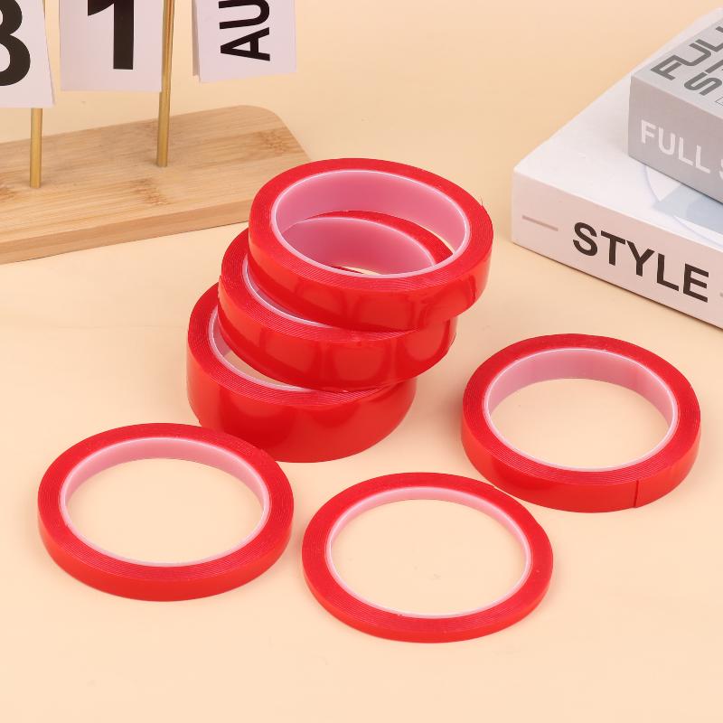 3Meter 10/20/30mm Width Transparent Tape Double Sided Tape Nano Tape Washable Adhesive Nano Traceless Sticker Glue Red