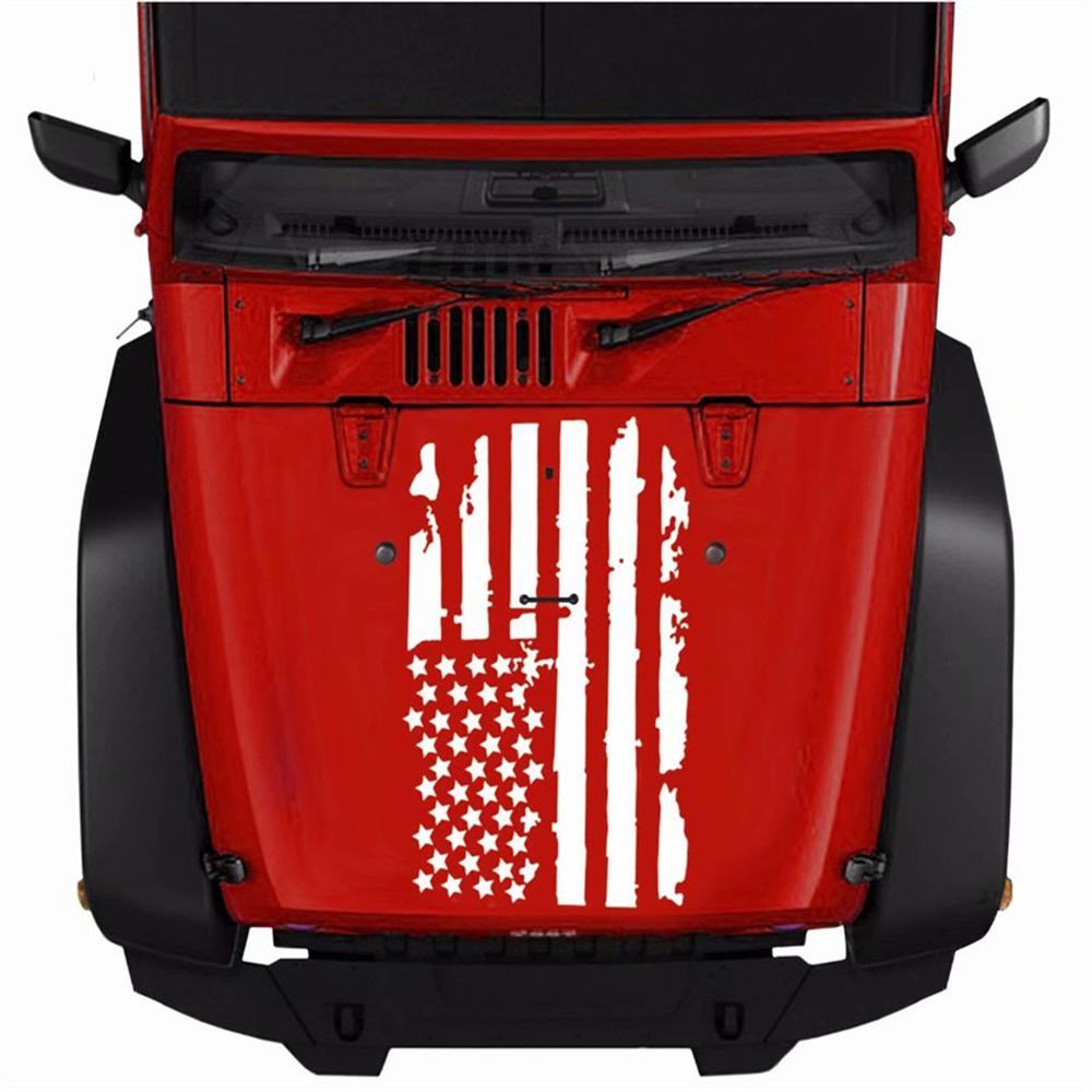 51*90CM White  Flag Style Car Truck Hood Window Graphics Decal Sticker