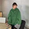 Autumn Winter Velvet Hooded Oversized Hoodie Women Loose Top Letter Print for Student Ladies