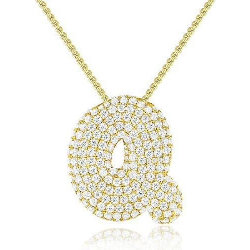 Ladies' Diamond Metal Necklace, Heavy Craftsmanship Premium Design Initial Necklace, Gift for Women, Holiday Present, Party Jewelry.
