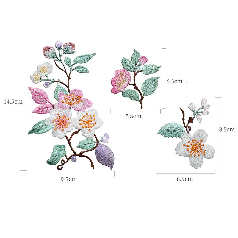1Pcs Jacket Jeans Craft Accessories Flower Embroidery Patch Iron On Elegant Patches For Clothes Bags DIY Embroidered Stickers