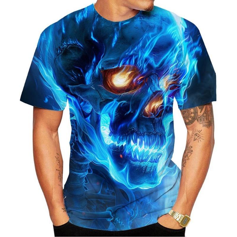 New Fashion Men/Women Round Neck 3D Printed Skull Pattern