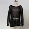 European & American Women's Sexy See-Through Loose Pullover Cardigan – Long Sleeve, Round Neck, Solid Color, Fashion Sun Protection