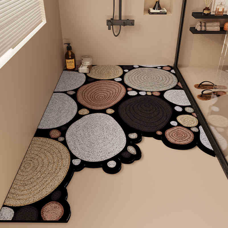 

Коврик для ванной комнаты, противоскользящий, можно разрезать, коврик для унитаза с шелковым кольцом, выдолбленный, противоскользящий, можно протирать весь пол 40x60cm