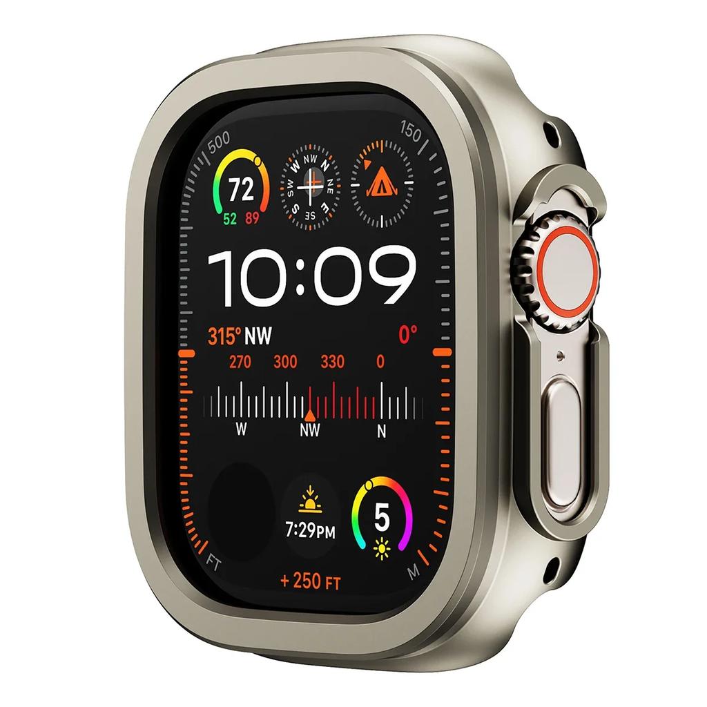 Lega di Alluminio Metallo + Custodia in TPU Per Apple Watch Ultra 1/2/3 49mm Telaio Paraurti Scocca Protettiva per Apple Watch Serie 11 10 9 8 7 6 5 46mm 42 45 41mm