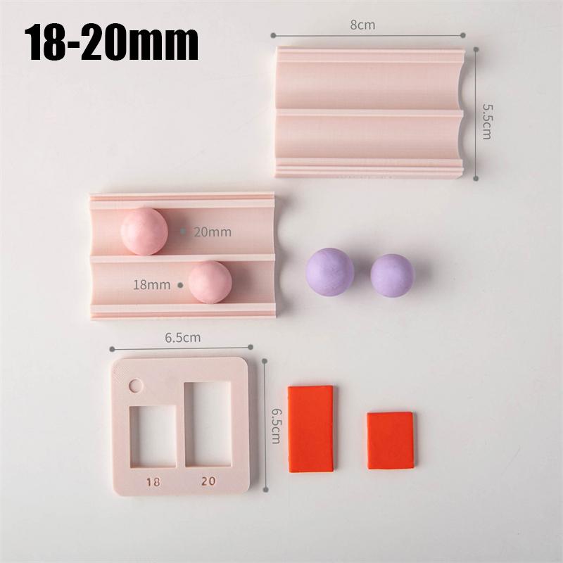 Polymer Clay Bead Maker Tool Round Ball Shaping Mold with Hole Punch for DIY Jewelry Earrings Necklaces Crafting Accessories