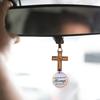 Cross for Car Mirror Hanging - Nativity set - daily bible verse - bible verse car rearview hanging cross ornament - christian gift - New Driver -