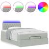 Ottoman Bed with Mattress & LEDs Light Grey 120x190 cm Velvet