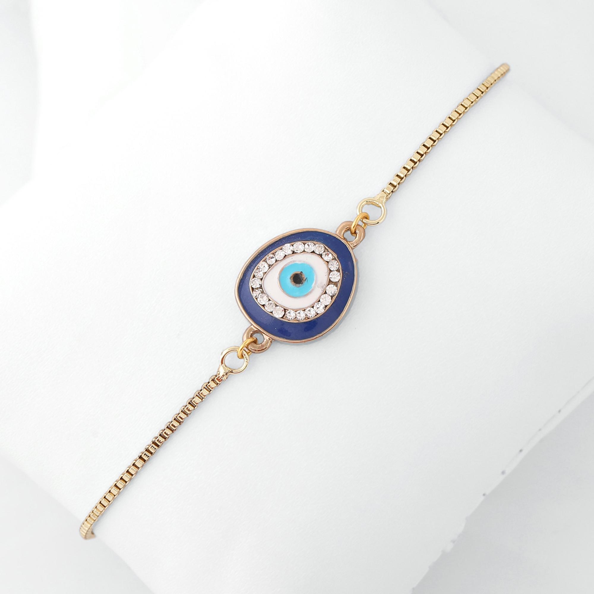 

Позолоченный дизайнерский браслет Estele Evil Eye с австрийскими кристаллами для мужчин и женщин